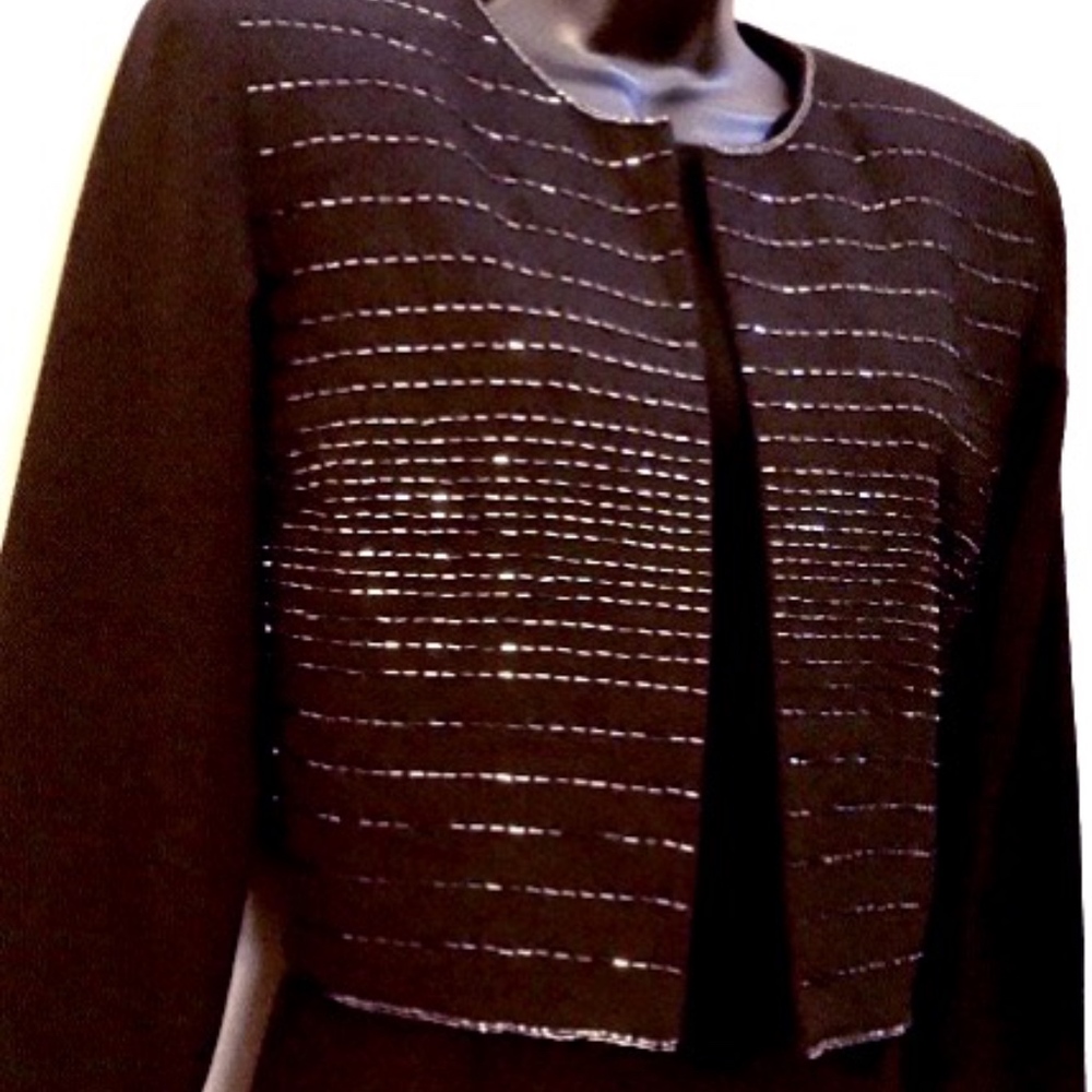 Black Beaded Dress and Jacket  VS136